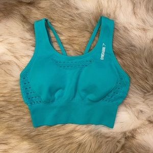 Gymshark Energy+ Seamless Crop Top Tropical Blue